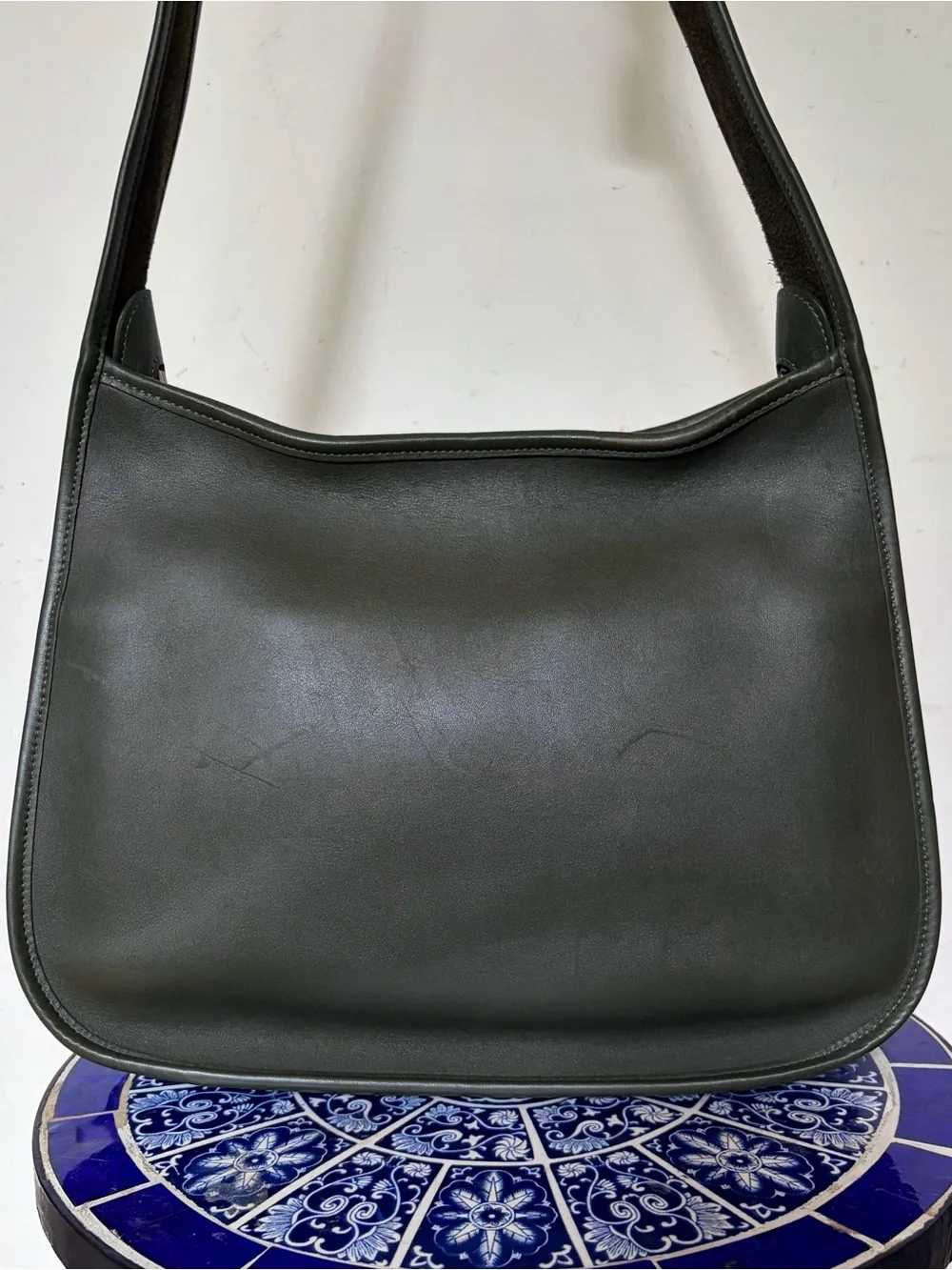 RARE Coach Taft Bag #9980 Olive Green Loden Leather Costa Rica Vintage Crossbody